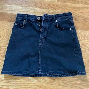 Black denim skirt